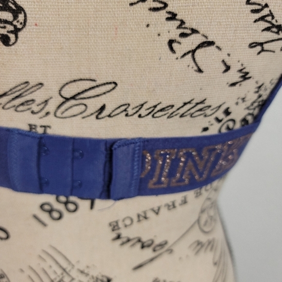 Victoria's Secret Pink S Velvet Sparkle Bralette Top Logo - Picture 5 of 8